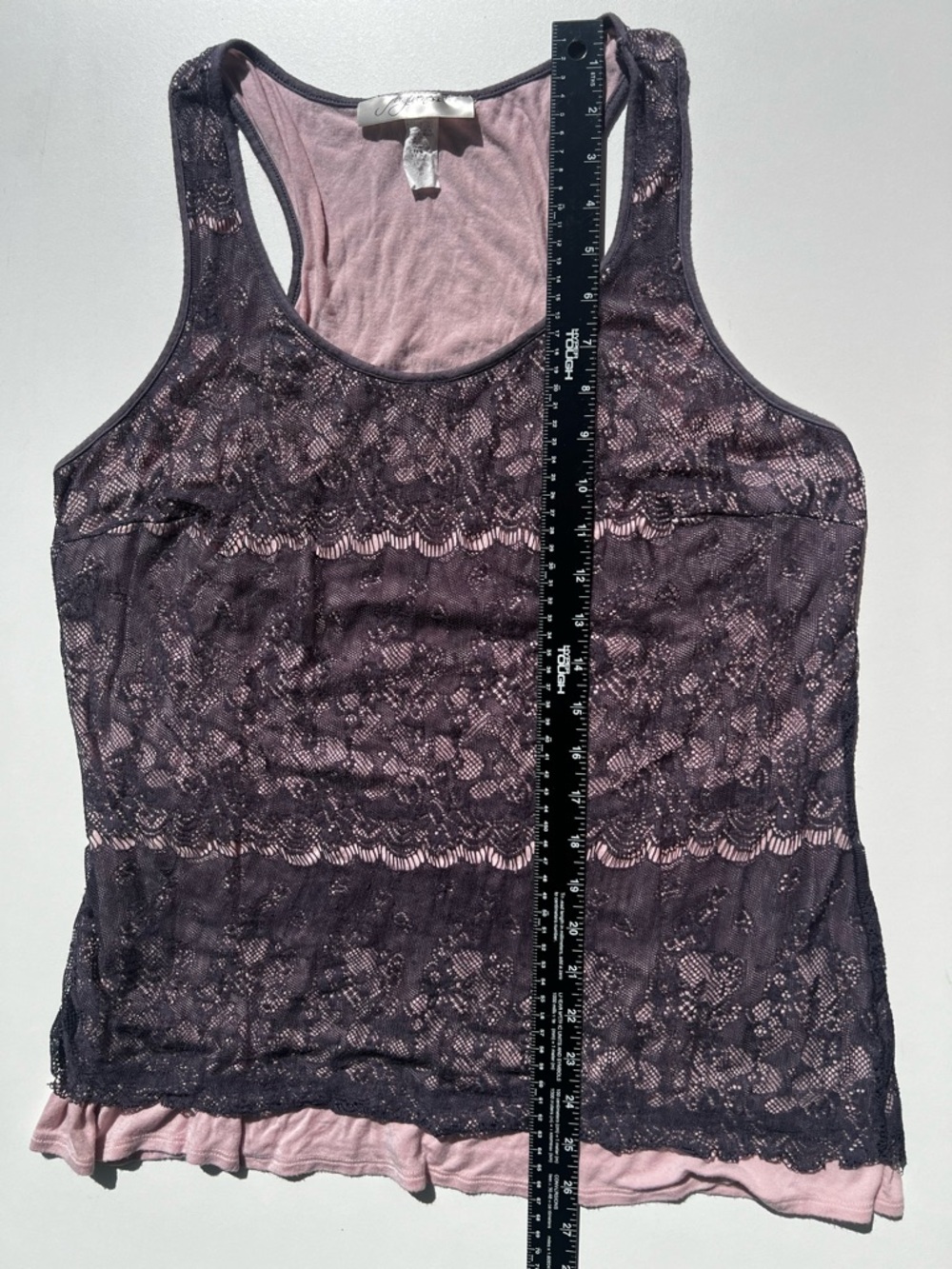 Layered Lace Racerback Tank - Pink & Purple - Picture 4 of 9